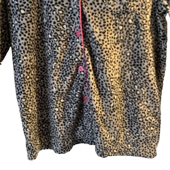 Pre Owned Women’s Celestial Dreams Sleep Lounge Button Up Shirt Cheetah Print Lg - Picture 6 of 11